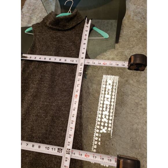 Ruby Rox Women Gray Solid Acrylic Mock Neck Sleeveless Knee Length Dress Size XS - Picture 10 of 12